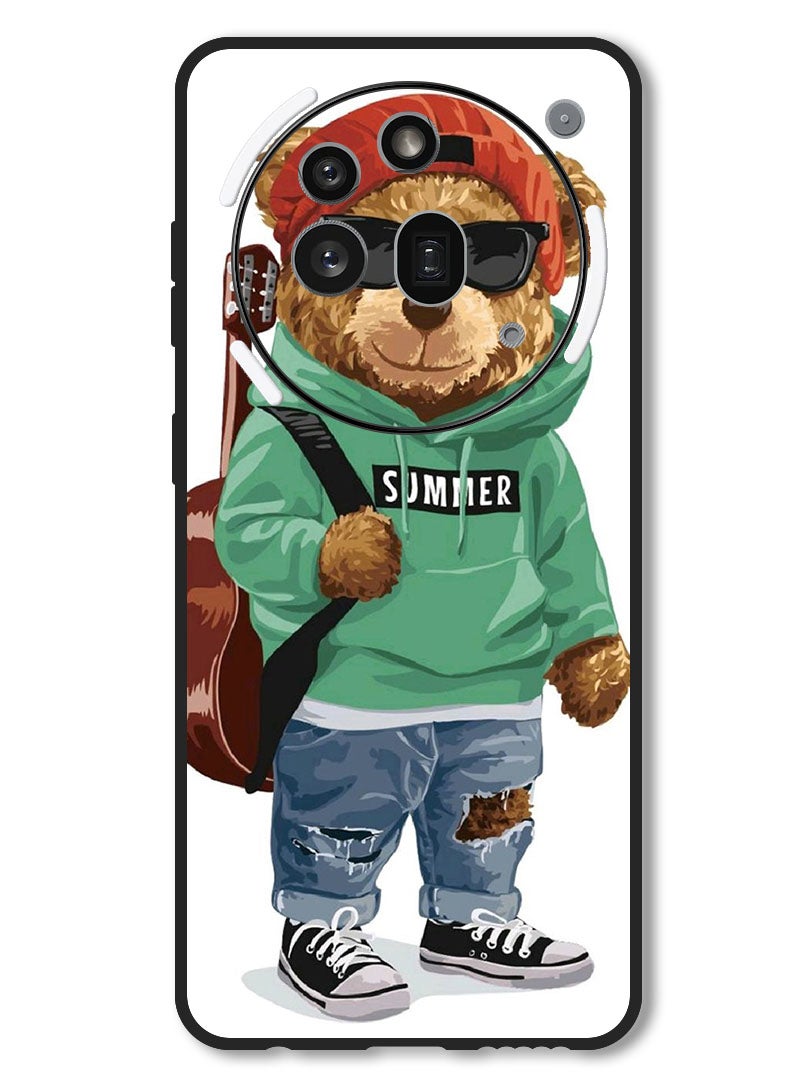 Theodor Case Compatible with Nothing Phone 3a Pro Protection Shockproof Bumper Cover Musician Bear - Image 1