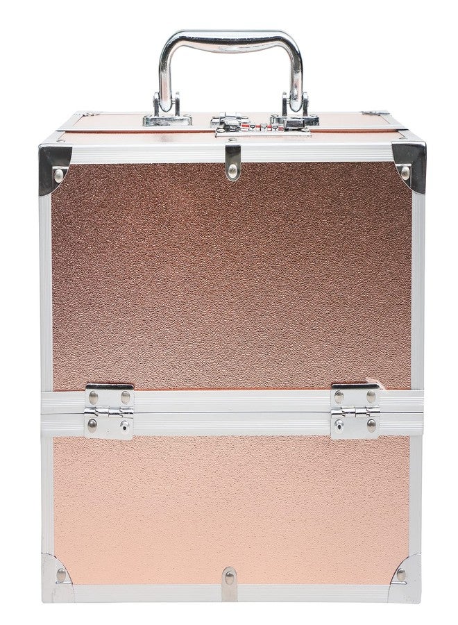 ADSON Professional Beauty Makeup Box 17.78 Cms Make Up Cosmetic Vanity Box/Case (Rose Gold) - Image 1