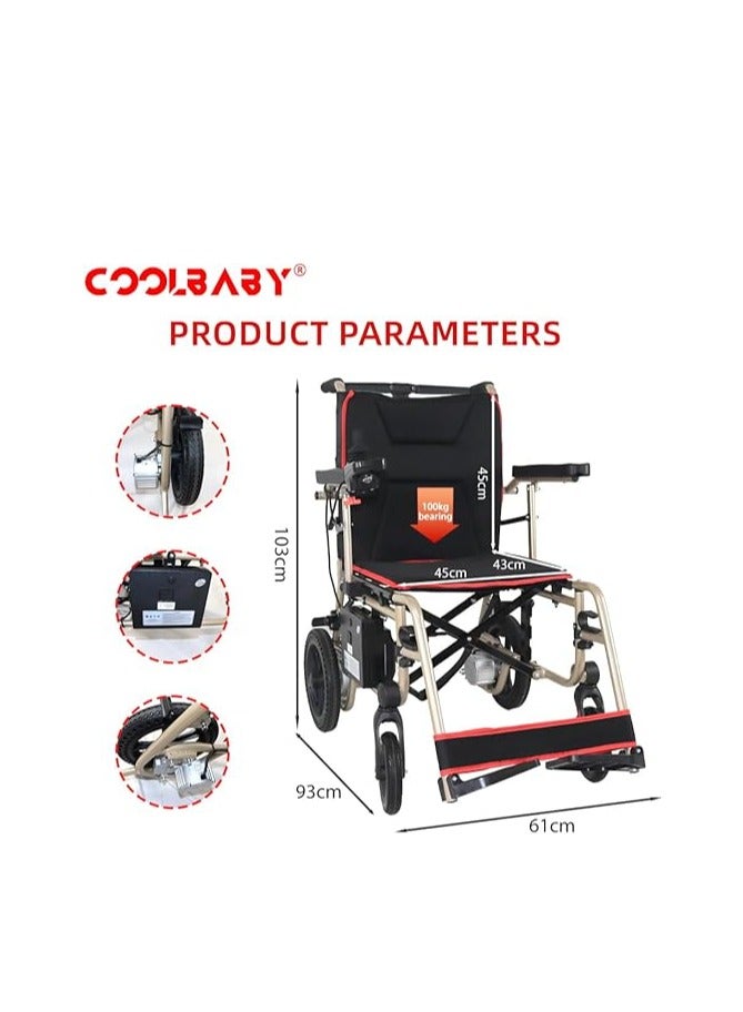 Cool Baby Golden Electric Chair for the Elderly Scooter for the Elderly Foldable and Portable Electric Four-wheel Scooter - Image 2