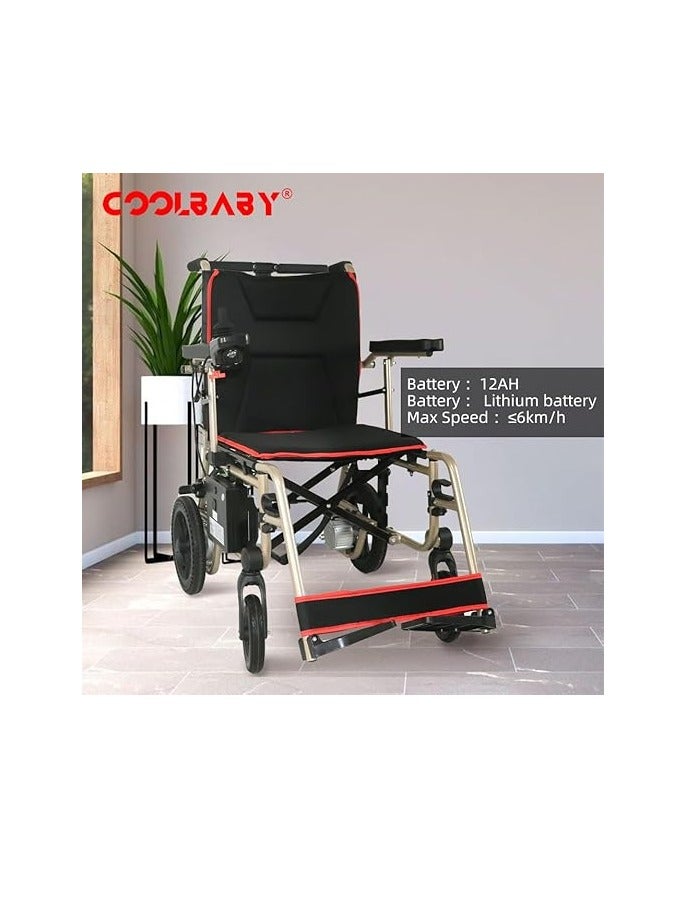 Cool Baby Golden Electric Chair for the Elderly Scooter for the Elderly Foldable and Portable Electric Four-wheel Scooter - Image 4