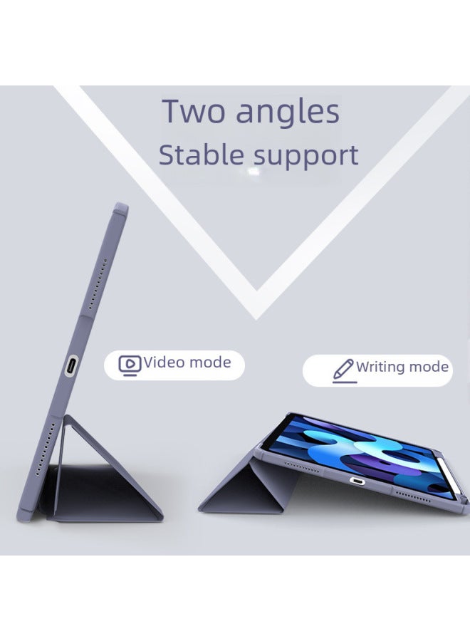 Acrylic High Transparency Anti-bend Protective Case For Ipad 2022 Pen Slot 10.2 Three-fold 10.9 Tablet Leather Cover-Color:Lavender-Applicable Model:IPAD 10.2(2019/2020/2021) - Image 3
