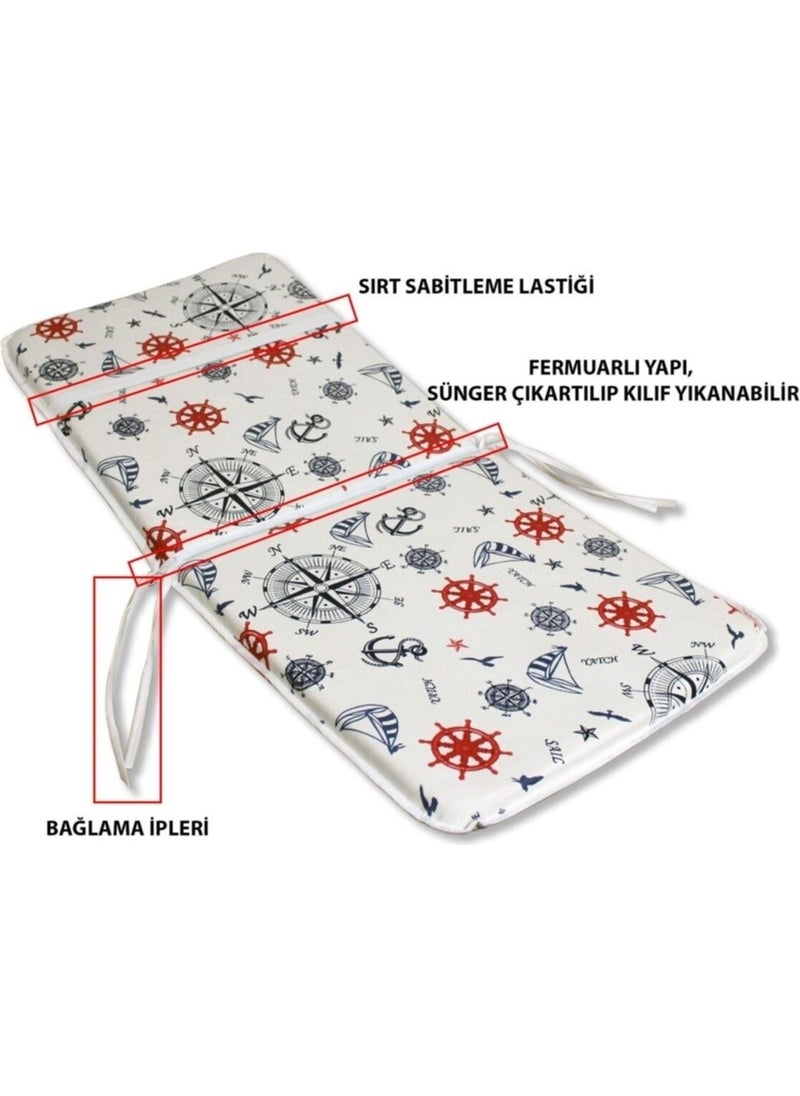 Nelson - Chair Cushion 4 Pieces Lace Garden Cushion with Back (Marin-Anchor) Washable - Image 1