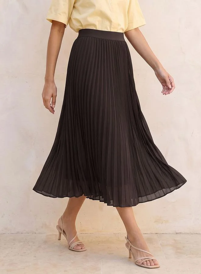 Splash FAV Basics Midi Skirt with Pleated Design