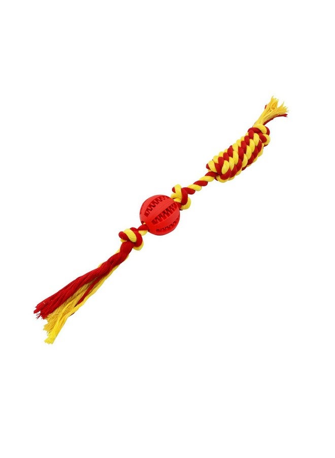 إيميلي بيتس ألعاب حبل مضغ الكلاب - كرة طعام الكلاب، كرات تدريب الذكاء، كرة مضغ تفاعلية للكلاب مع لعبة حبل قطني لتنظيف الأسنان متينة ومقاومة للعض (أحمر) - Image 1