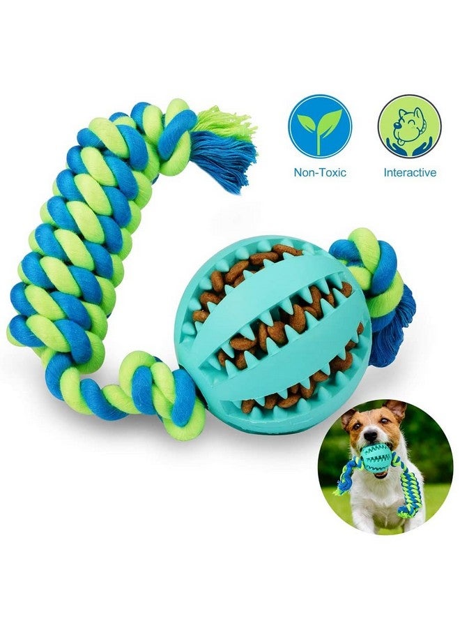 إيميلي بيتس ألعاب حبل مضغ الكلاب - كرة طعام الكلاب، كرات تدريب الذكاء، كرة مضغ تفاعلية للكلاب مع لعبة حبل قطني لتنظيف الأسنان متينة ومقاومة للعض (أحمر) - Image 3