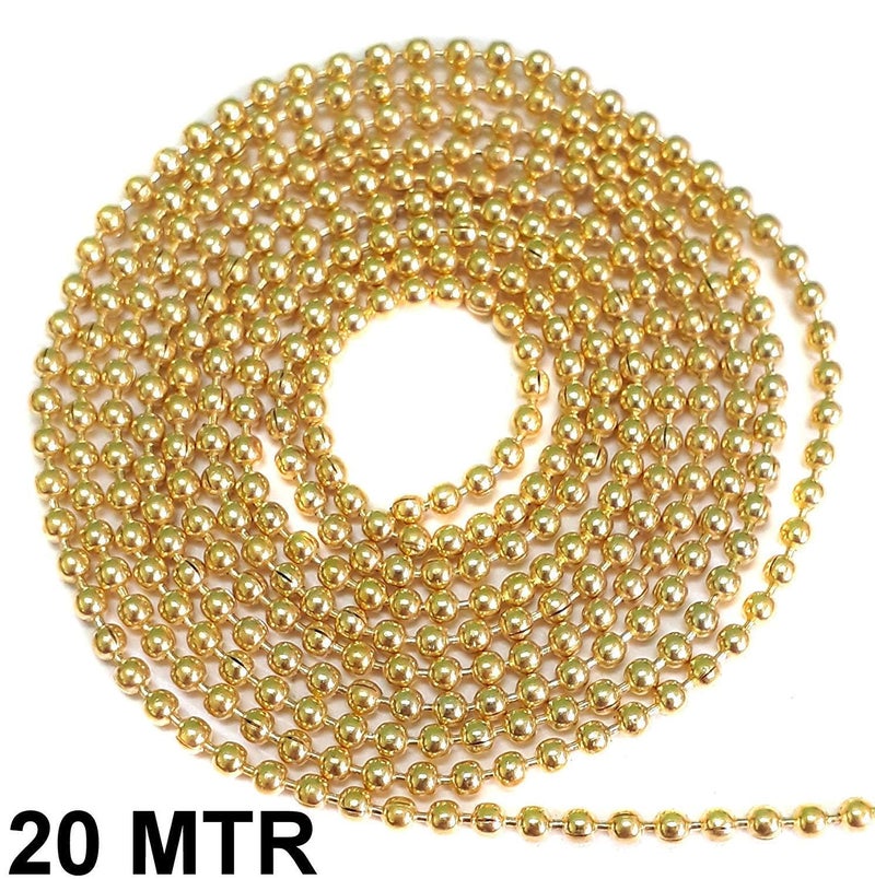 Delush Design Ball Chain 2mm mm 20 mtr Pack for Silk Thread Jewellery Making, Silk Thread Jhumka and Bangle Making - Image 3