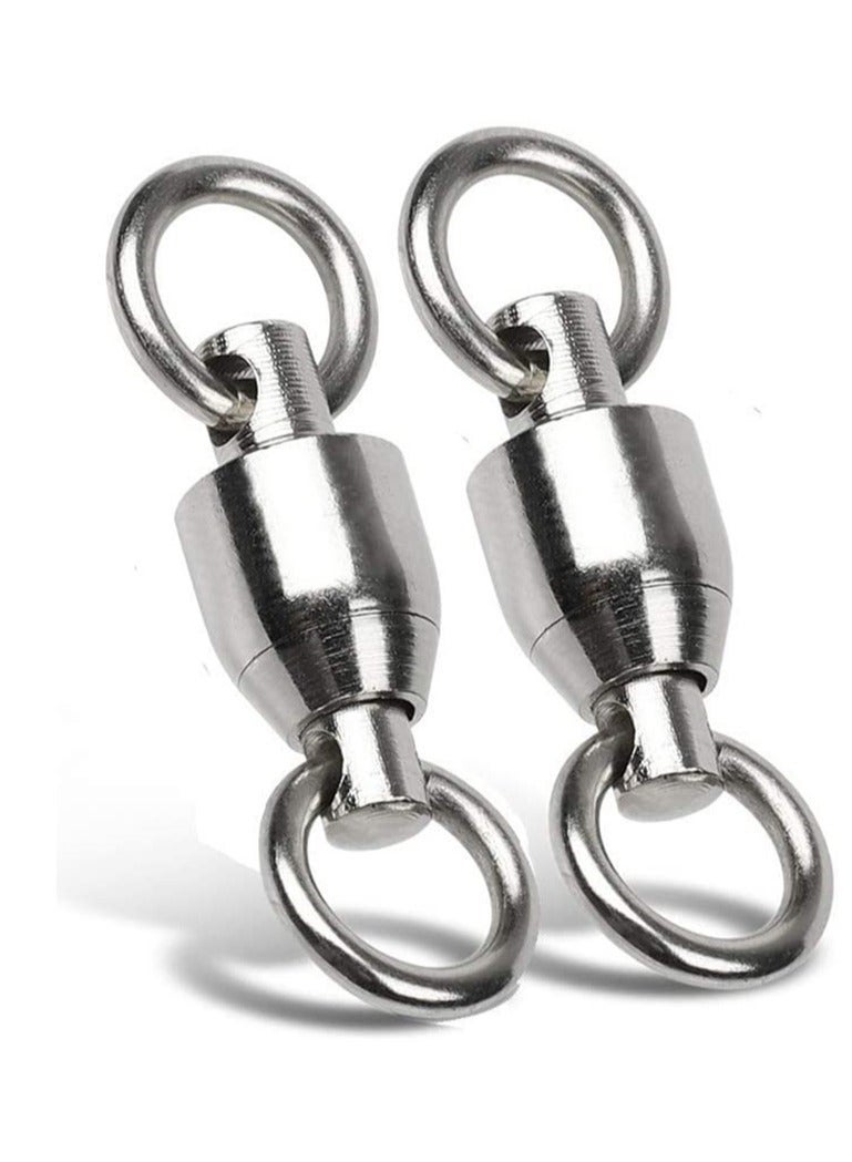 Generic Ball Bearing Swivels Connector, 50 Pcs High Strength Stainless Steel Solid Welded Rings Barrel Swivels Saltwater Freshwater Fishing, Fishing Accessories - Image 1