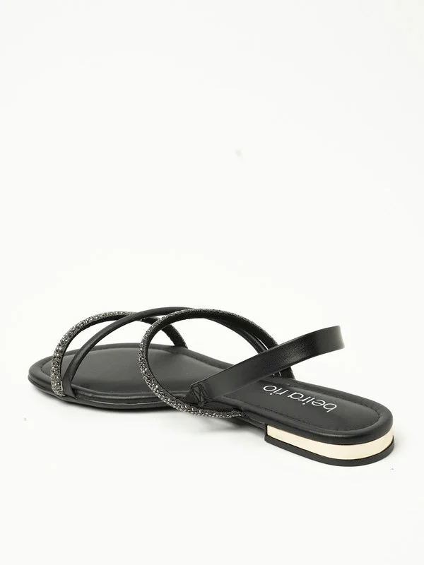 بيرا ريو Beira Rio Ladies Low Heel Sandals Black | Made In Brazil