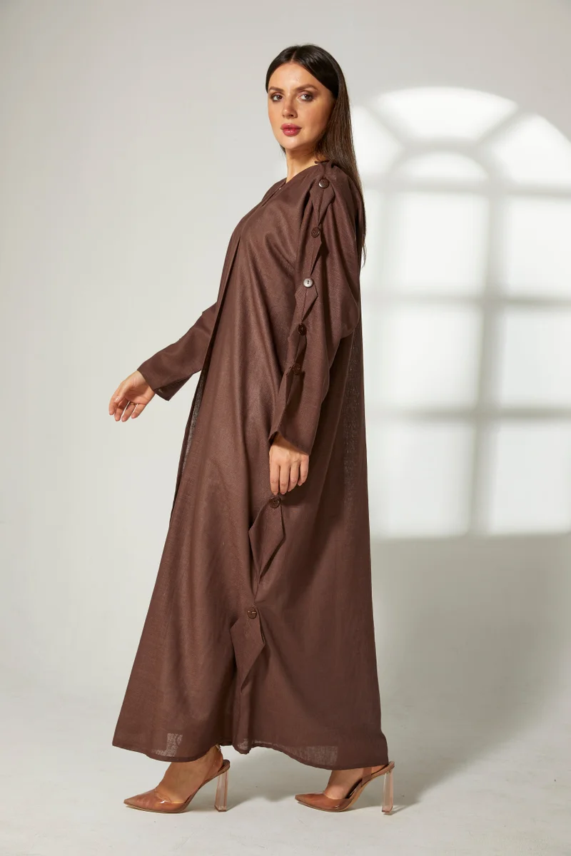 Moistreet V-Neck Flared Sleeve Abaya