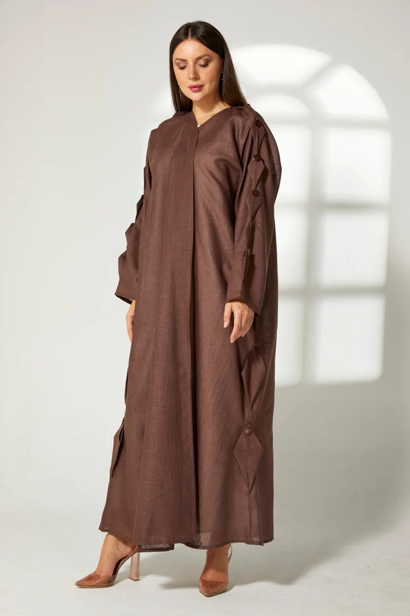 Moistreet V-Neck Flared Sleeve Abaya