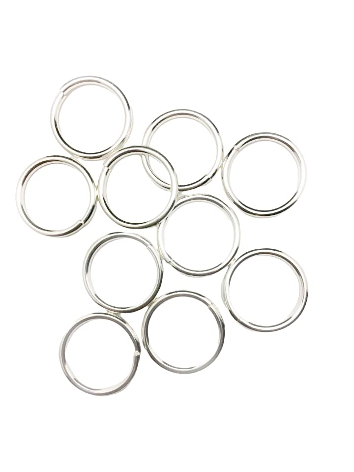 Craft Wire 10pcs 925 Sterling Silver Open Jump Rings 14 Gauge 16.2mm OD/13.0mm ID Made in USA by CRAFT WIRE - Image 3
