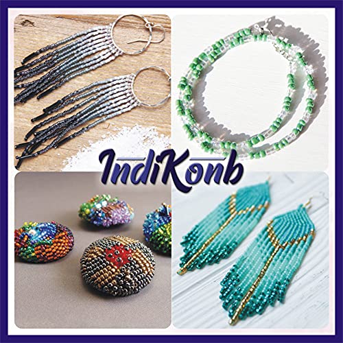 INDIKONB 30 Colors 4 mm Seed Beads Jewellery Making Material - includes Small Multicolor Seed Beads & Nylon Wire Thread - Jewelry Making Set for Embroidery Work, Art and Craft (4 mm - 6/0, 30 Colours) - Image 5