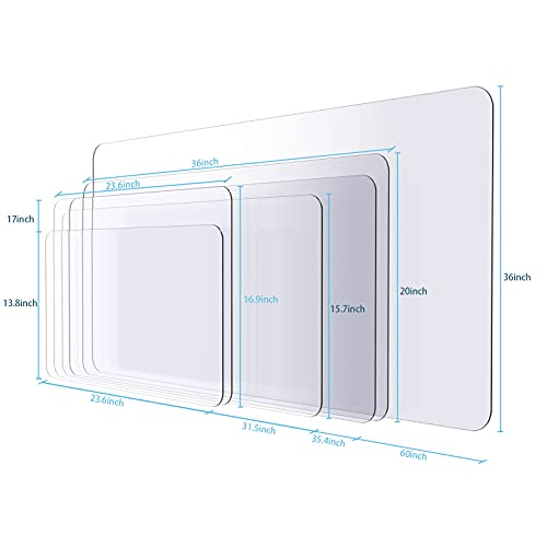 Oterri Clear Writing Desk Pad, 31.5’’x15.7” Heat Resistant Waterproof PVC Round Edge Durable Desk Protect Mat, Anti-Static Writing Mat Table Protector - Image 3