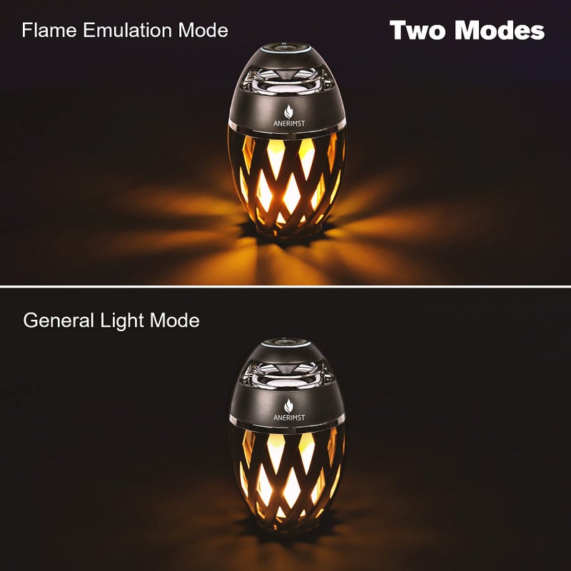 ANERIMST هدايا أنيريمست الفريدة للرجال، مكبر صوت بلوتوث خارجي مقاوم للماء مع ضوء LED Torch، هدية عيد ميلاد للصديق أو الأب، رائع للحديقة، الفناء، في الخارج (أسود) - Image 2