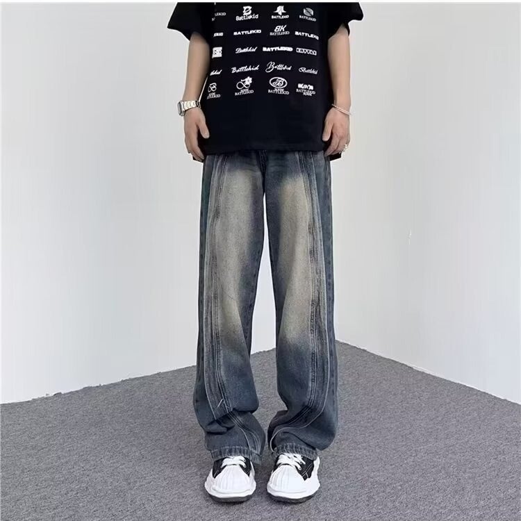 Unisex Classic Denim Jeans Loose Fit Daily Outdoor Wear - Image 3