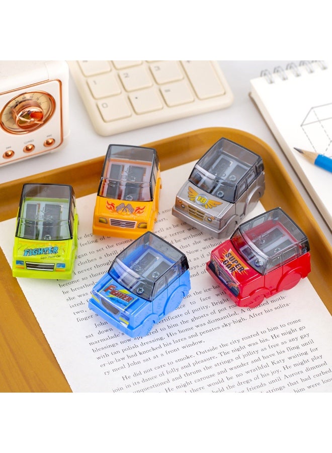 Pencil Sharpeners 5 Pcs Car Shape Manual Pencil Sharpeners Dual Hole with Handheld Pencil Sharpener for Kids Students School Class Home Office - Image 3