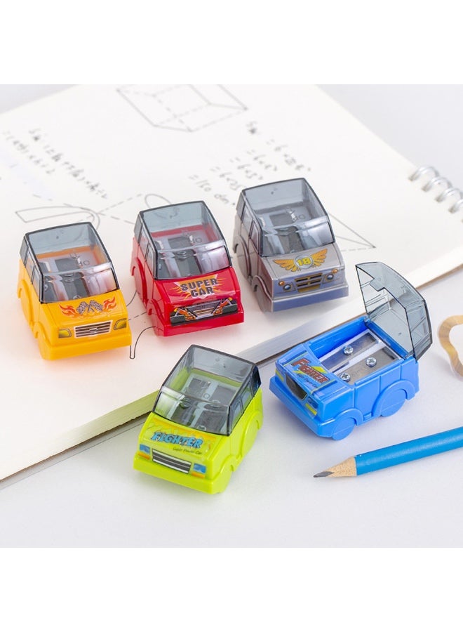 Pencil Sharpeners 5 Pcs Car Shape Manual Pencil Sharpeners Dual Hole with Handheld Pencil Sharpener for Kids Students School Class Home Office - Image 2