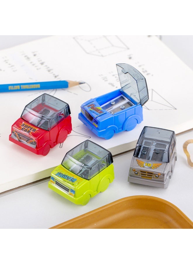 Pencil Sharpeners 5 Pcs Car Shape Manual Pencil Sharpeners Dual Hole with Handheld Pencil Sharpener for Kids Students School Class Home Office - Image 4