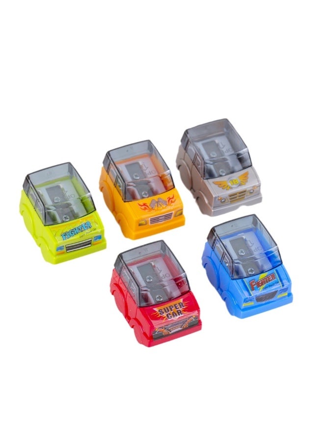 Pencil Sharpeners 5 Pcs Car Shape Manual Pencil Sharpeners Dual Hole with Handheld Pencil Sharpener for Kids Students School Class Home Office - Image 1