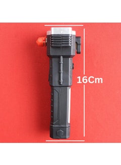 NK TRADERS NK TRADERS Rechargeable Torch LightLED 3W Torch FlashlightLong Distance Beam Range Car Rescue Torch with Hammer Window Glass and Seat Belt Cutter Built  - Image 5