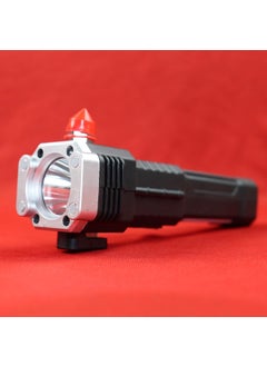NK TRADERS NK TRADERS Rechargeable Torch LightLED 3W Torch FlashlightLong Distance Beam Range Car Rescue Torch with Hammer Window Glass and Seat Belt Cutter Built  - Image 2