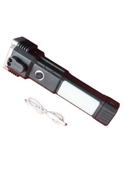 NK TRADERS NK TRADERS Rechargeable Torch LightLED 3W Torch FlashlightLong Distance Beam Range Car Rescue Torch with Hammer Window Glass and Seat Belt Cutter Built  - Image 1