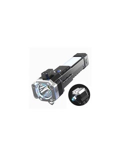NK TRADERS NK TRADERS Rechargeable Torch LightLED 3W Torch FlashlightLong Distance Beam Range Car Rescue Torch with Hammer Window Glass and Seat Belt Cutter Built  - Image 3