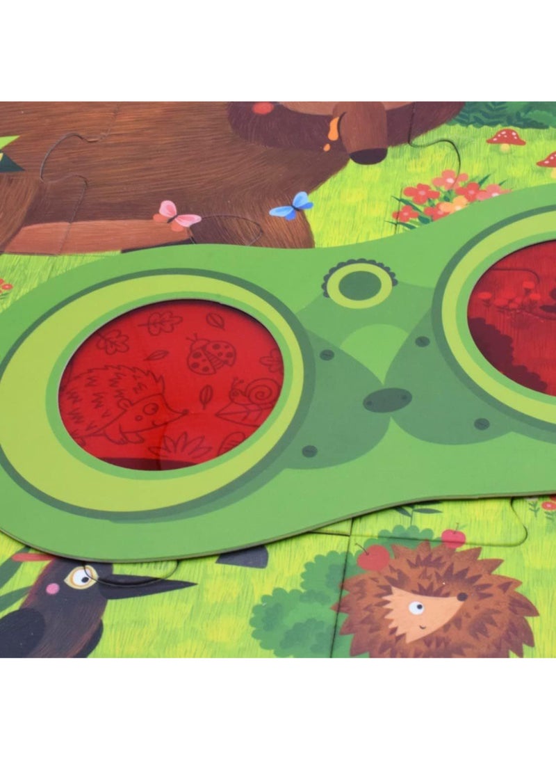 MiDeer Secret Puzzle – Forest Theme Jigsaw Puzzle for Kids – 35 Large Pieces with Magic Red Glasses – Educational Puzzle for Observation & Logic – Ages 3+ - Image 5