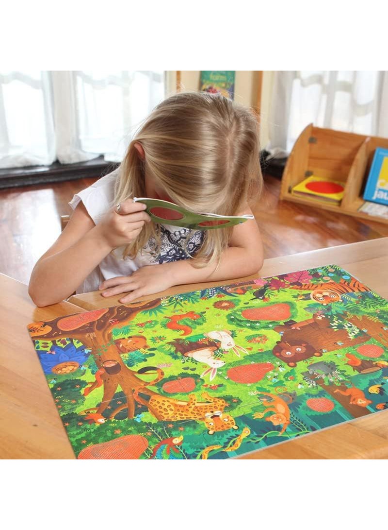MiDeer Secret Puzzle – Forest Theme Jigsaw Puzzle for Kids – 35 Large Pieces with Magic Red Glasses – Educational Puzzle for Observation & Logic – Ages 3+ - Image 4
