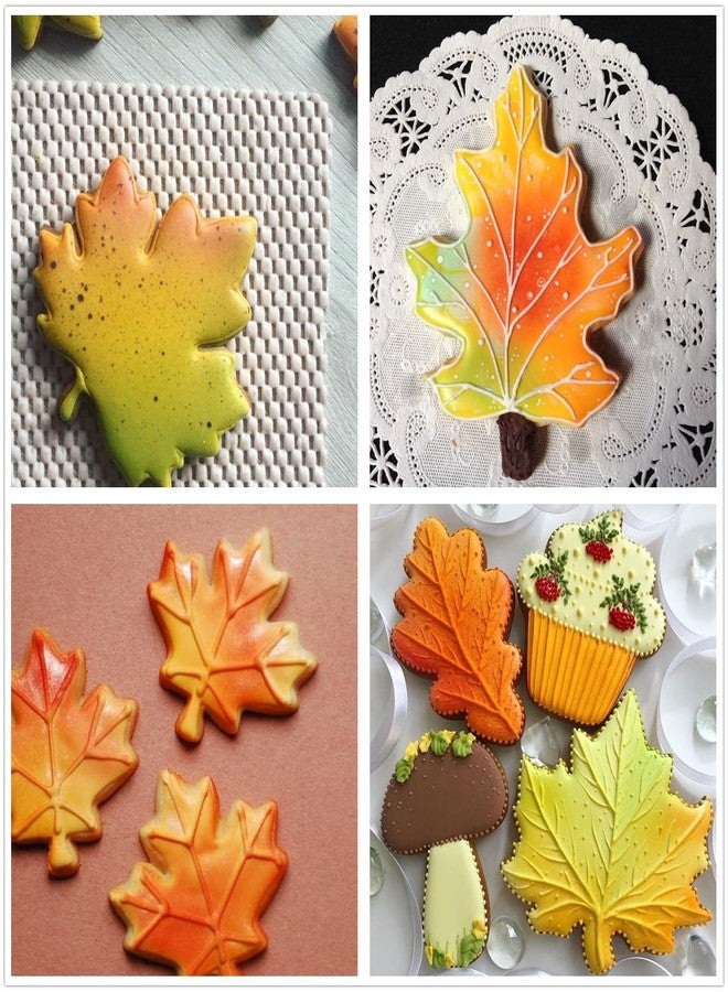 Q-BAKER Fall Leaves Cookie Cutters Set, 4 Piece Leaf Cookie Cutter Set Maple, Oak(Big and Small Size), Stainless Steel Molds - Image 4