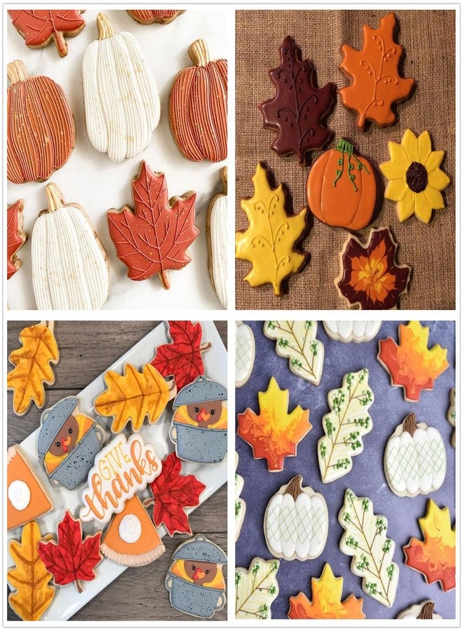 Q-BAKER Fall Leaves Cookie Cutters Set, 4 Piece Leaf Cookie Cutter Set Maple, Oak(Big and Small Size), Stainless Steel Molds - Image 5