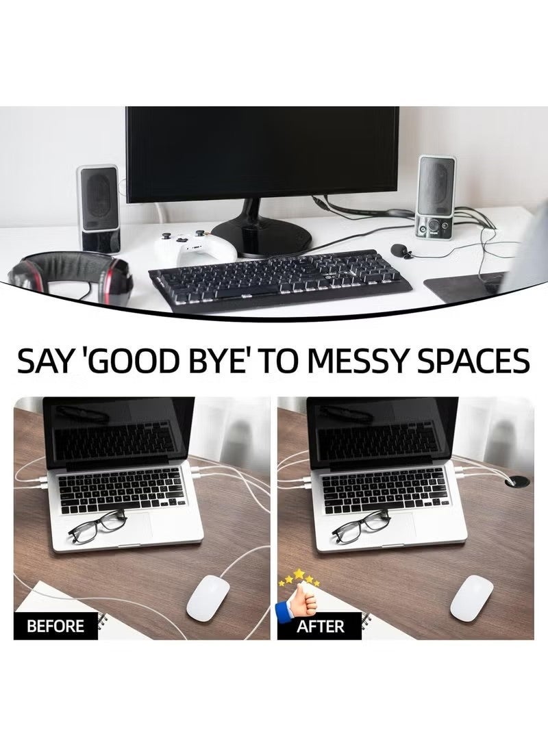 4 Pcs Desk Grommet 80mm Desk Cable Hole Black Plastic Worktop Cable Tidy Hole for Office Computer Desk Wires - Image 5