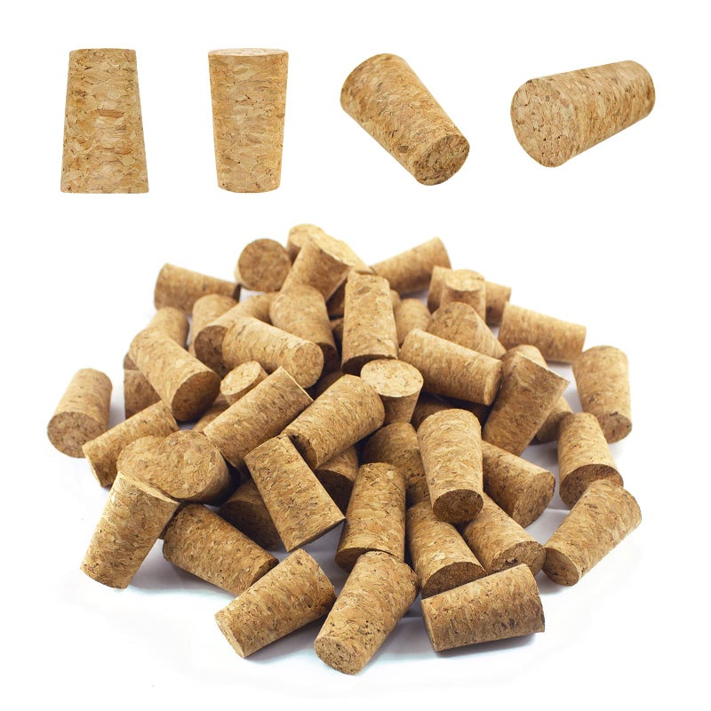 120 Natural Soft Wood Corks Tapered Cork Wooden Beer Bottle Stopper for Wine Making Craft Leakproof