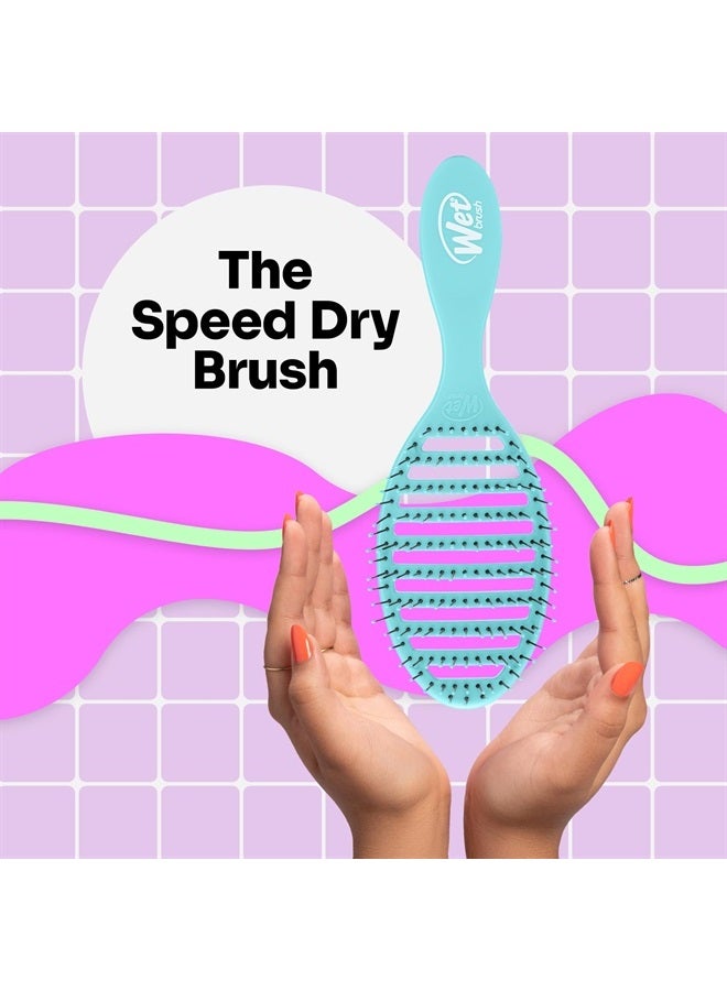 Wet Brush Speed Dry Hair Brush, Amazon Exclusive Aqua - Vented Design & Soft HeatFlex Bristles Are Blow Dry Safe - Ergonomic Handle Manages Tangle & Uncontrollable Hair - Pain-Free Hair Accessories