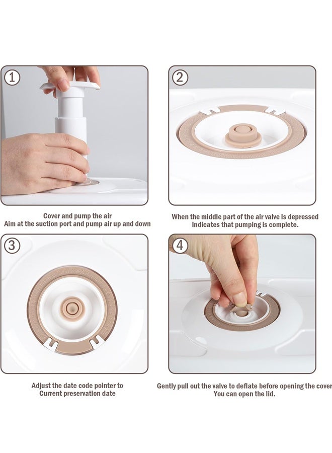 هومستر حاويات ختم الفراغ 1.2L ، تخزين الأغذية المثبتة الهواء مع المضخة والمصفية. مقاومة للتسرب ، خالية من BPA لإعداد الوجبات ، والبقايا ، التبحير - الحفاظ على الطازجة لفترة أطول - Image 5