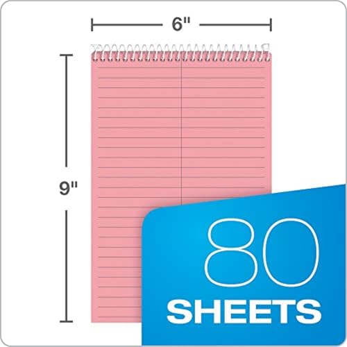 TOPS Prism Steno Notebook, Pink Paper, Spiral, Small Size, 80 Sheets, 4 Pack, 6" x 9" Notepad for Writing - Image 2