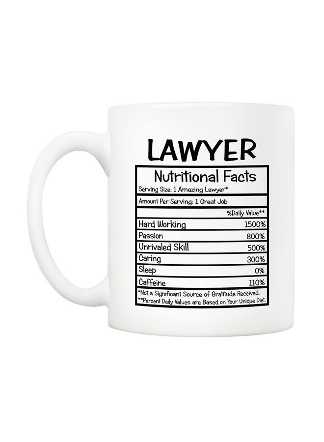 5Aup Gifts Lawyer Nutritional Facts Coffee Mug Christmas Gifts, Funny New Gag Novelty Gift from Friend Co-worker Colleague for Birthday, 11 Oz Novelty Ceramic Cups - Image 2