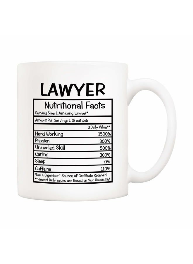 5Aup Gifts Lawyer Nutritional Facts Coffee Mug Christmas Gifts, Funny New Gag Novelty Gift from Friend Co-worker Colleague for Birthday, 11 Oz Novelty Ceramic Cups - Image 1