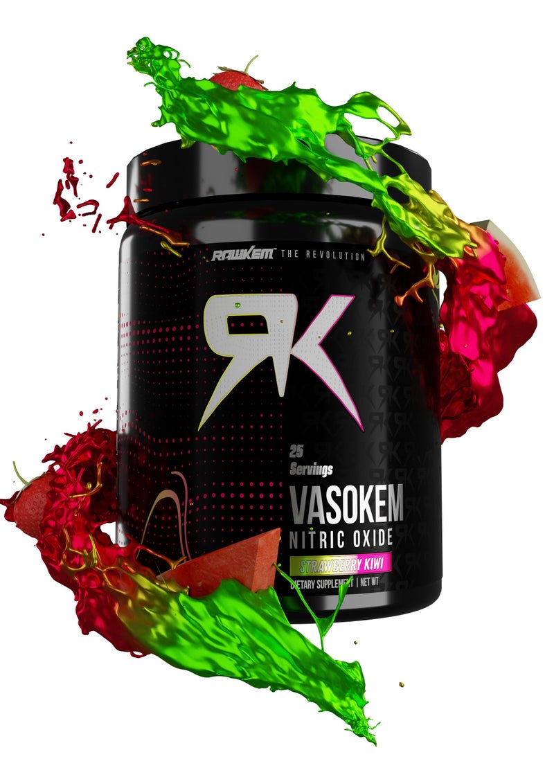 RawKem - RawKem VasoKem - Muscle Pumps  Vasodilation Powerhouse – Nitric Oxide , pump preworkout -Muscle Growth, Enhanced Blood Flow, Energy Boost - 10 Ingrediens, citrulline, arginine 25 servings, 305 g - Image 1