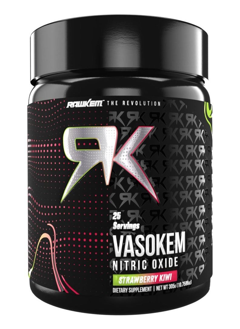 RawKem - RawKem VasoKem - Muscle Pumps  Vasodilation Powerhouse – Nitric Oxide , pump preworkout -Muscle Growth, Enhanced Blood Flow, Energy Boost - 10 Ingrediens, citrulline, arginine 25 servings, 305 g - Image 1
