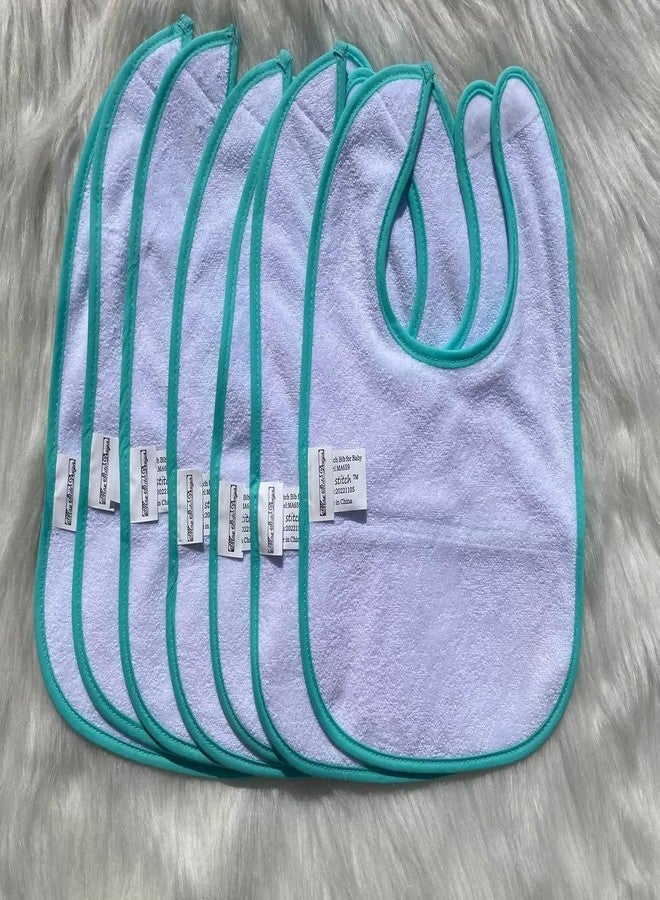 Max Stitch 5pcs aqua color edged blank cotton 16count aida fabric pocketed, towel fabric bib to do cross stitch - Image 3