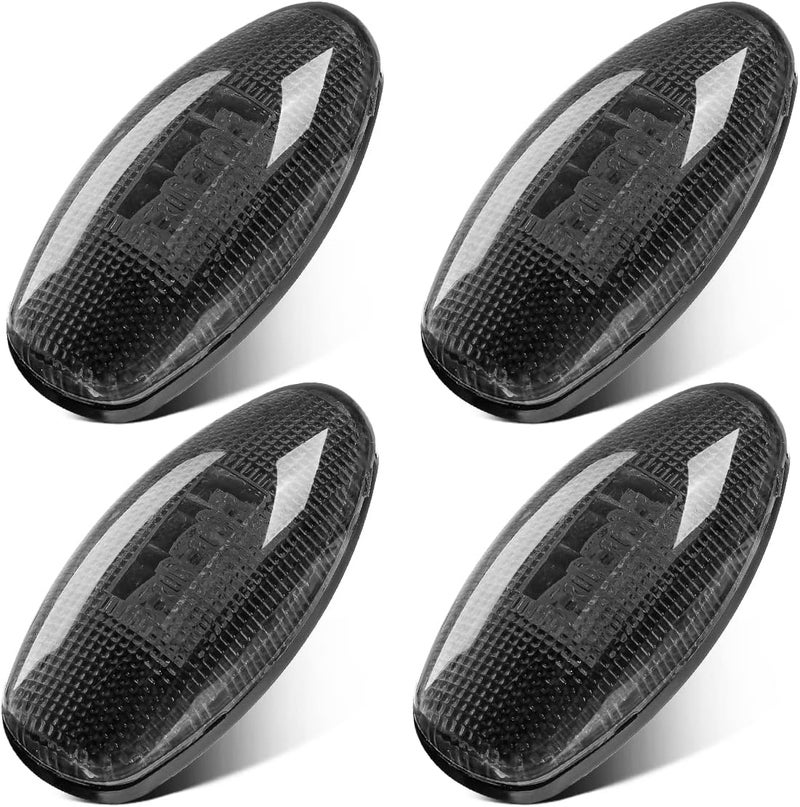 Partsam Dually LED Fender Bed Side Marker Lights Set Smoke Lens Replacement For Silverado and Sierra 1999-2013 Dually 2500 3500 HD Dual Wheeler Trucks (2 x Amber, 2 x Red) - Image 1