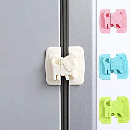 Home Refrigerator Fridge Freezer Door Lock Latch Catch Toddler Kids Child Baby Safety Locks for Garbage Can Safety Lock Easy to Install and Use  2 PK White - Image 1
