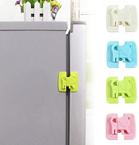 Home Refrigerator Fridge Freezer Door Lock Latch Catch Toddler Kids Child Baby Safety Locks for Garbage Can Safety Lock Easy to Install and Use  2 PK White - Image 2