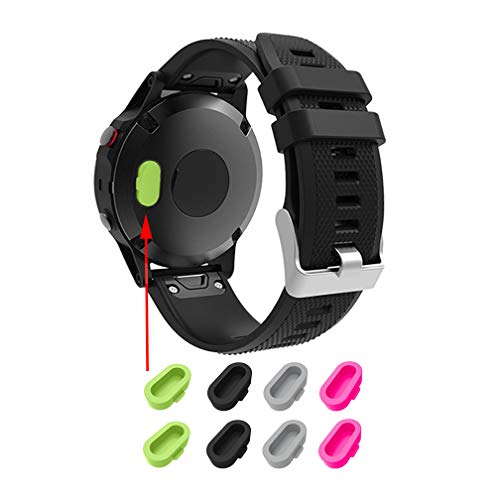JIUJOJA 2Pack for Garmin Fenix 6/6 Pro/ 6 Sapphire/6 Solar Charging Sync Data Cable and 2Pcs Free HD Tempered Glass Screen Protector and 8pcs Color Charger Port Protector for Smart Watch - Image 3