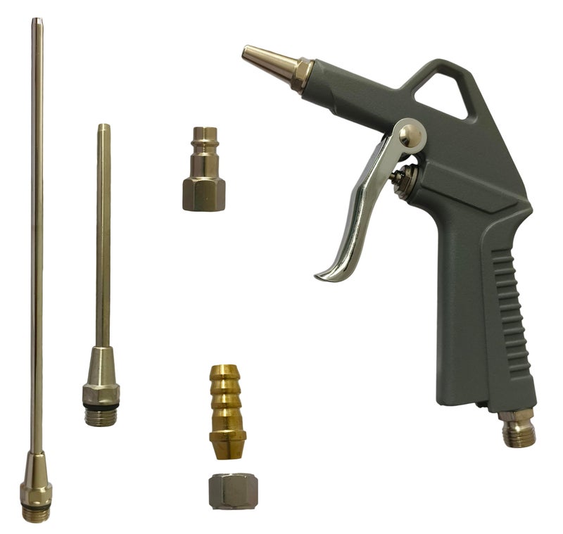 Inditrust Metal Air Dust Blow Gun with long Steel Air flow Nozzle Pneumatic Air Compressor Tool Dust Cleaning Air Blower Gun (155mm, Type1) - Image 1