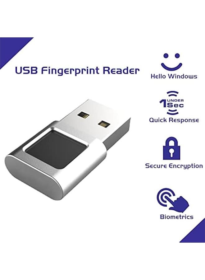 Generic - USB Fingerprint Reader Mini Fingerprint Scanner PC Dongle Windows Hello Fingerprint Reader for PC Laptop 360 Degree Touch Speedy Matching Biometric Portable USB Fingerprint Logger for Windows 10/11 - Image 1