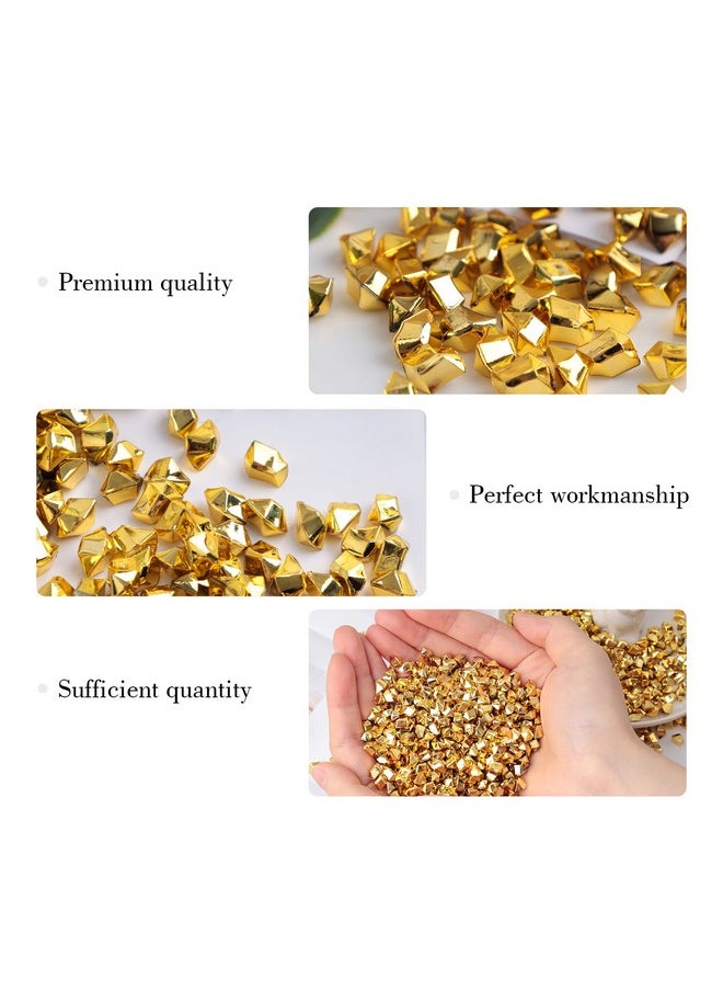DomeStar DOMESTAR 5000PCS Gold Fake Ice Rocks, 1LB Acrylic Crushed Ice Rocks Mini Fake Diamonds for DIY Craft Wedding Vase Fillers 0.2" x 0.28"  - Image 3