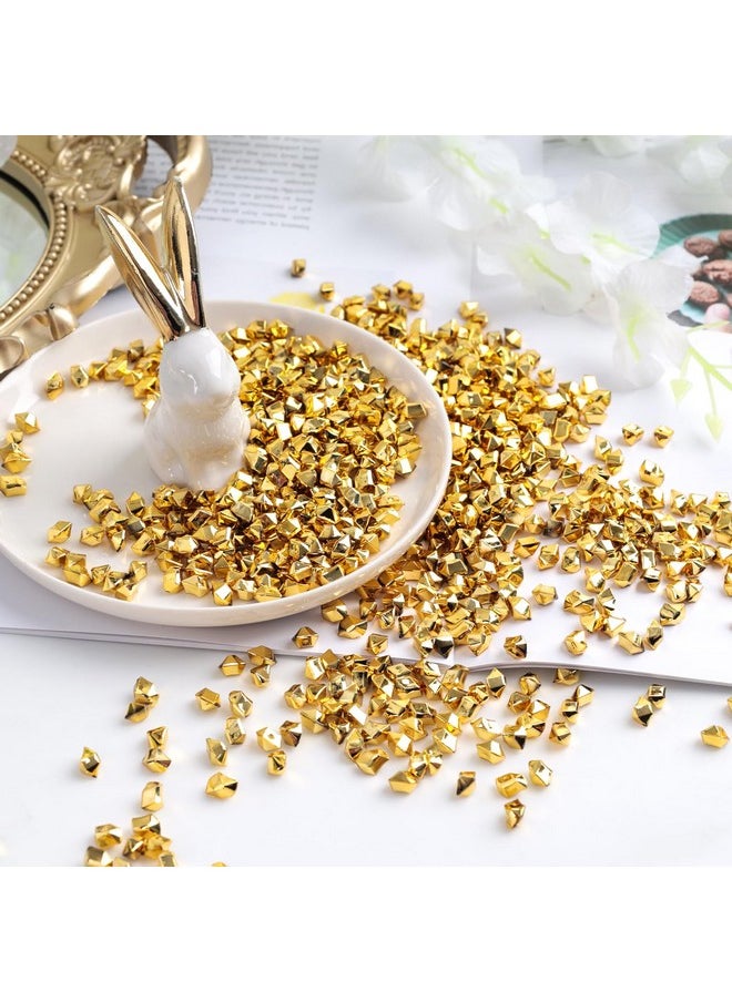 DomeStar DOMESTAR 5000PCS Gold Fake Ice Rocks, 1LB Acrylic Crushed Ice Rocks Mini Fake Diamonds for DIY Craft Wedding Vase Fillers 0.2" x 0.28"  - Image 5