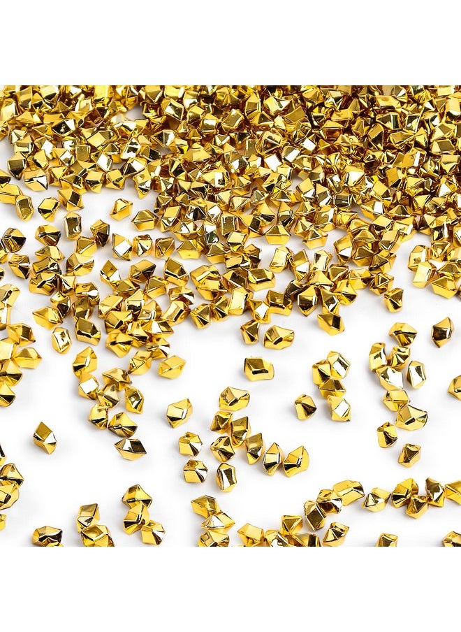 DomeStar DOMESTAR 5000PCS Gold Fake Ice Rocks, 1LB Acrylic Crushed Ice Rocks Mini Fake Diamonds for DIY Craft Wedding Vase Fillers 0.2" x 0.28"  - Image 1